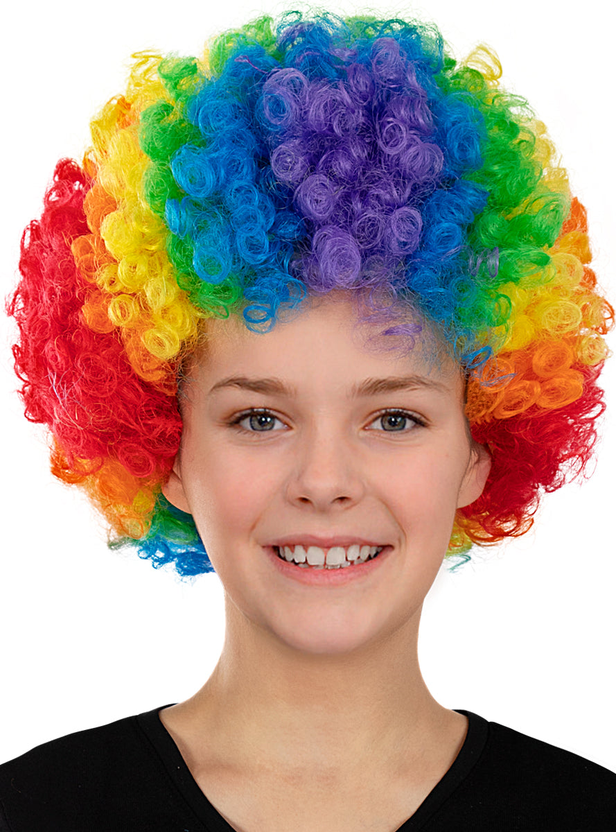 Perruque de clown arc-en-ciel enfant