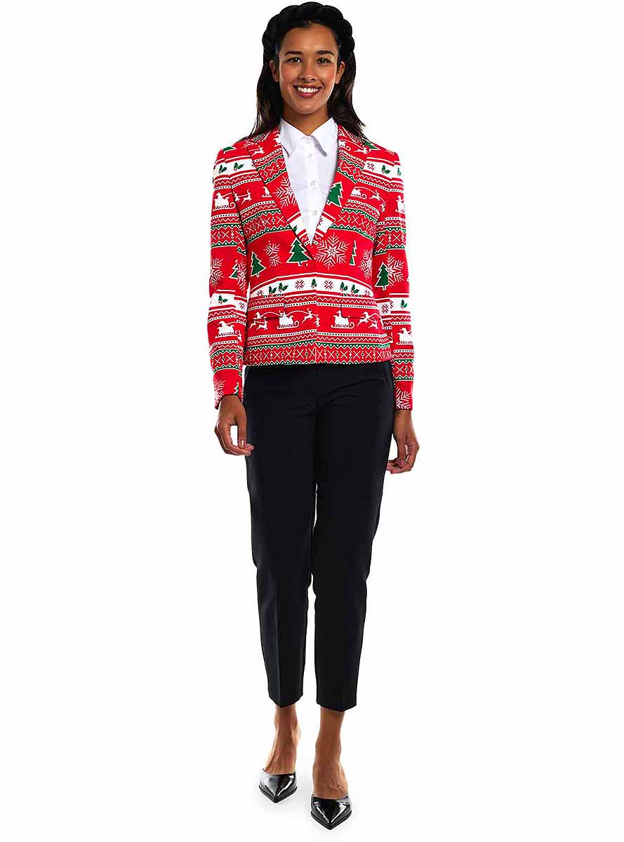 Blazer noël rouge femme - Opposuits