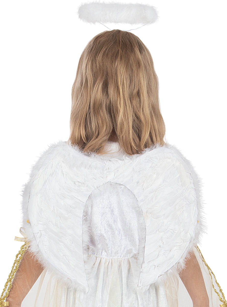 Ailes d'ange blanches et dorées enfant
