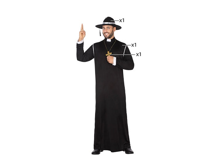 déguisement de curé/prêtre 3pcs homme