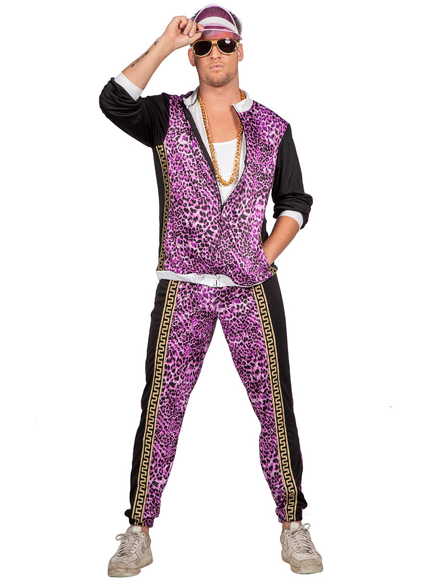 Déguisement jogging 80's animal print homme
