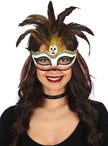Loup de Vaudou avec plumes femme