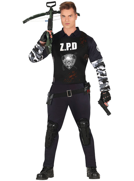 Déguisement policier zombie homme