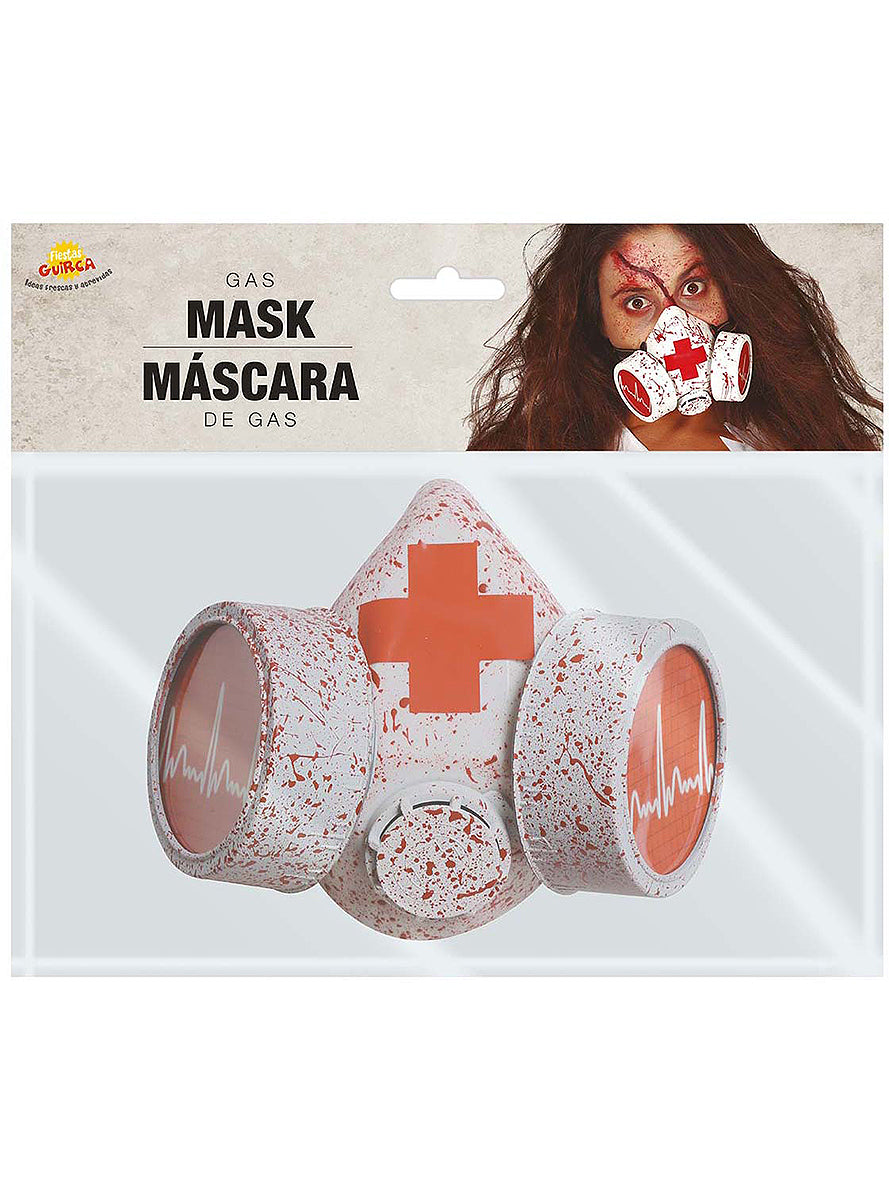 Masque à gaz nucléaire en sang