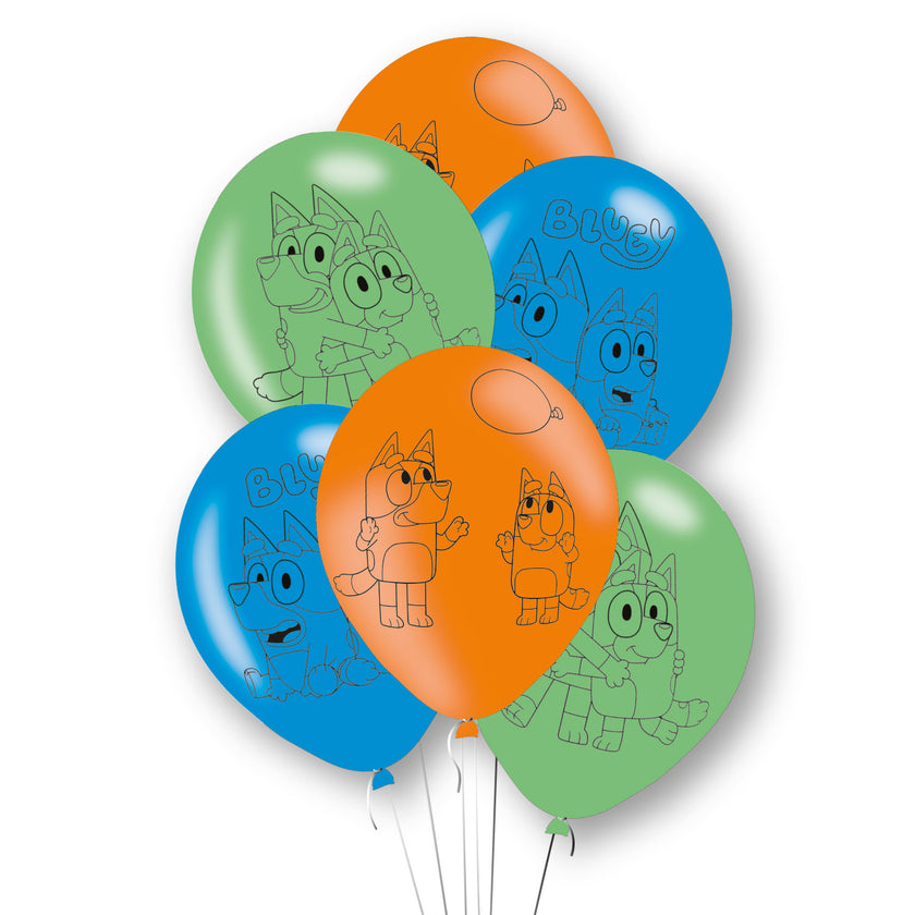 6 ballons Bluey