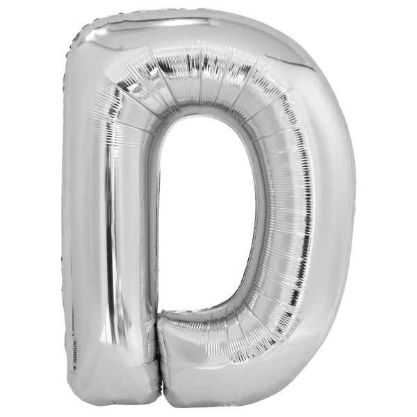 Ballon lettre D argenté (86 cm)