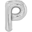 Ballon lettre P argenté (86 cm)