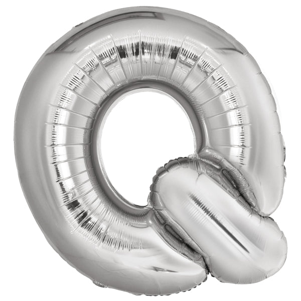 Ballon lettre Q argenté (86 cm)