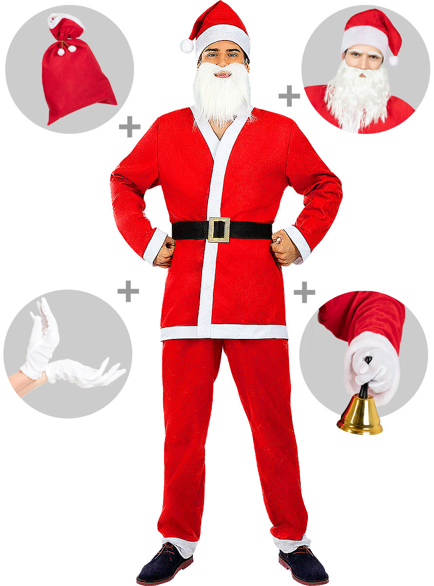 Déguisement de Pére Noël homme avec accessoires