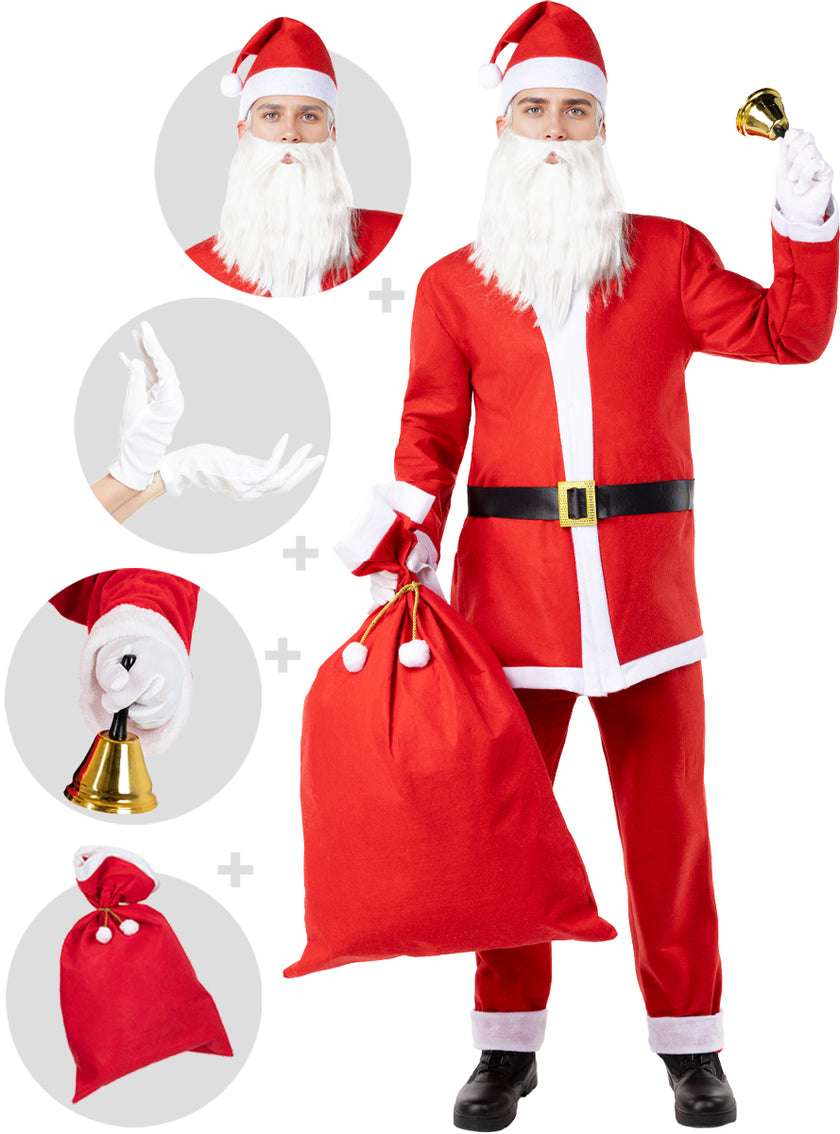 Déguisement de Pére Noël homme avec accessoires