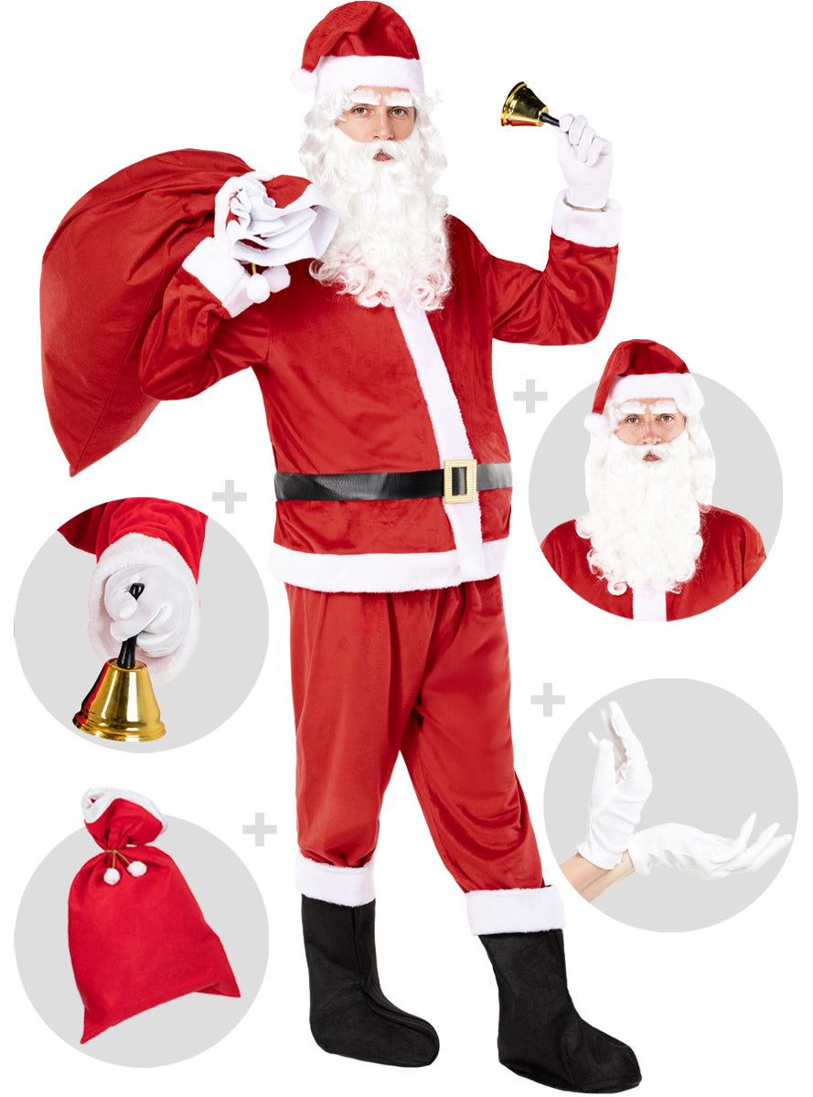 Déguisement de Pére Noël Deluxe homme avec accessoires grande taille