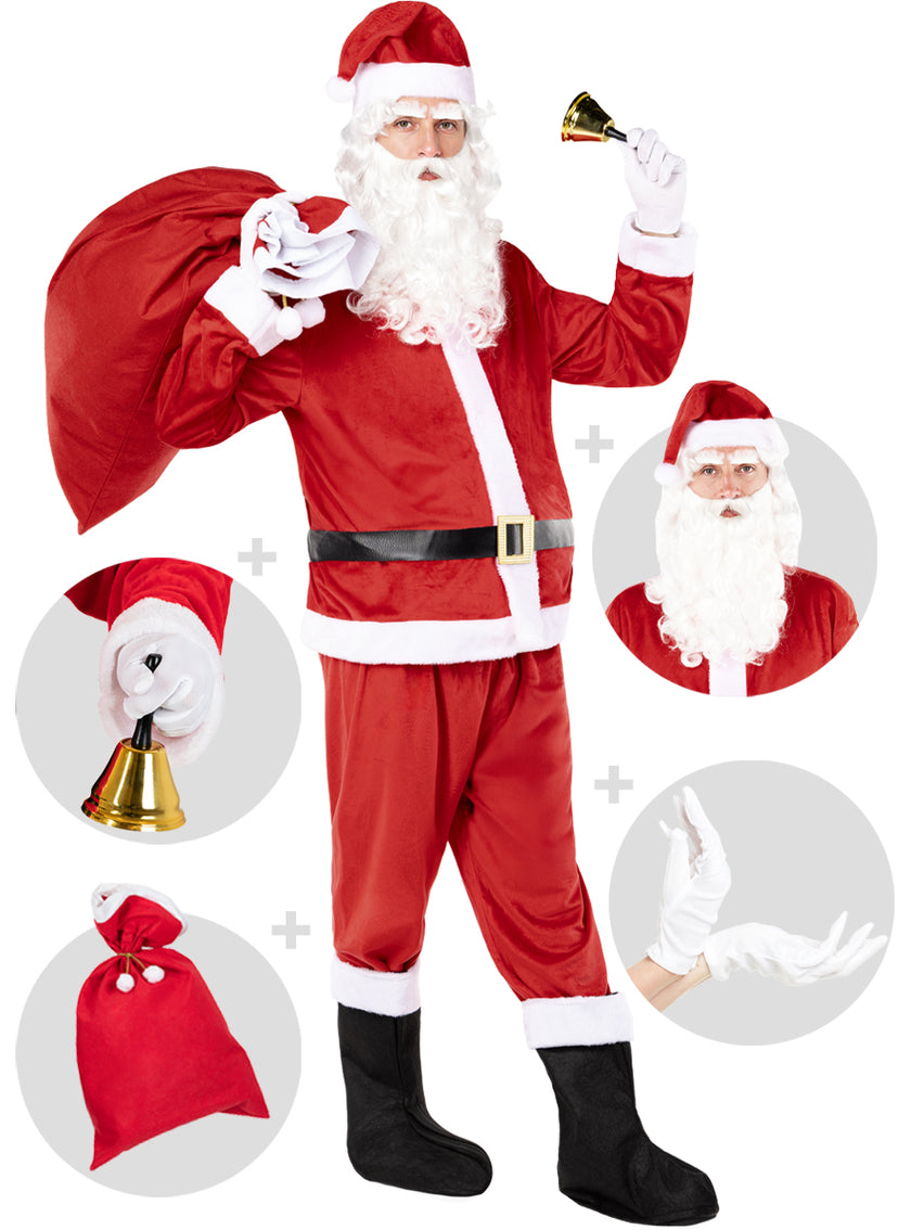 Déguisement de Pére Noël Deluxe homme avec accessoires grande taille