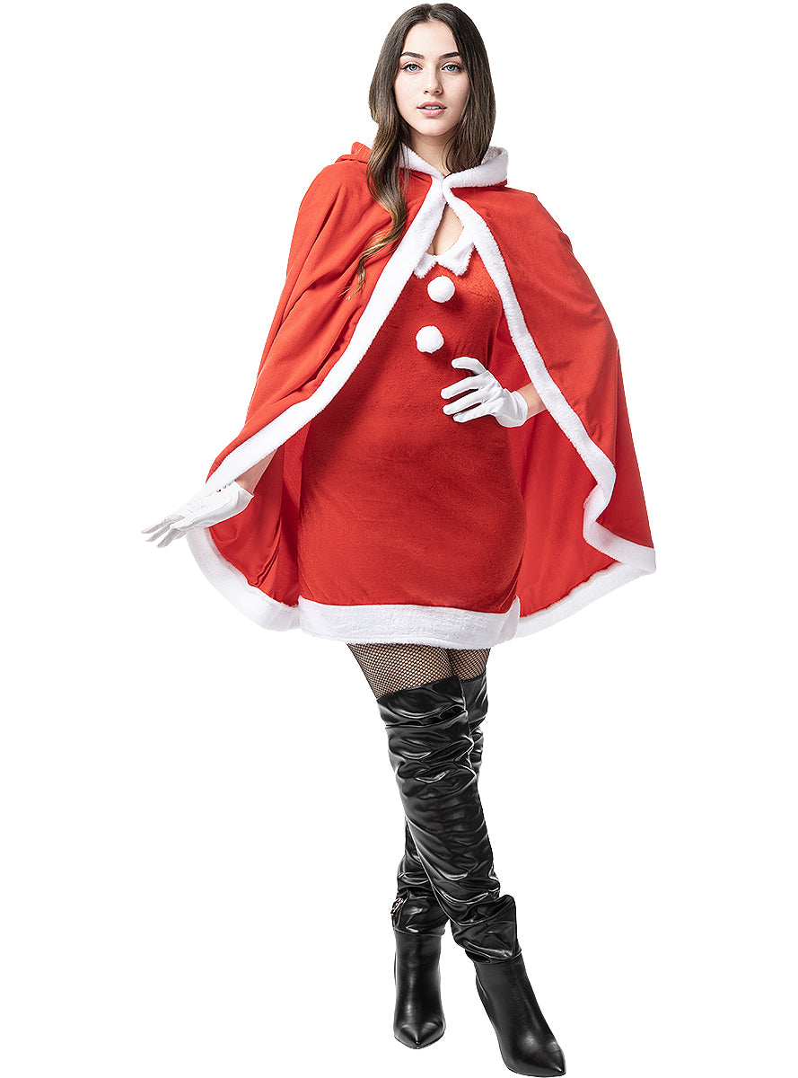 Déguisement Mère Noël avec cape femme