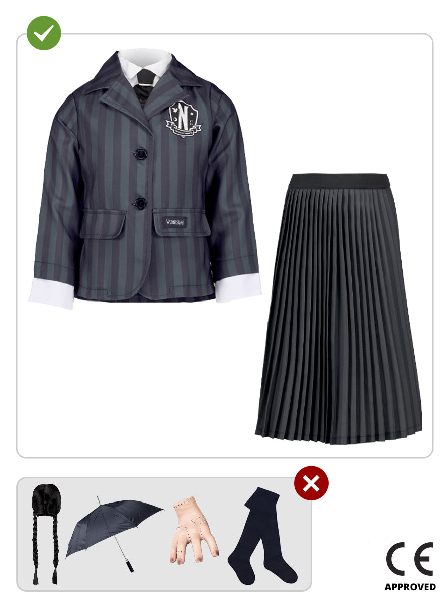 Déguisement uniforme Mercredi Addams pour fille - Officiel Netflix