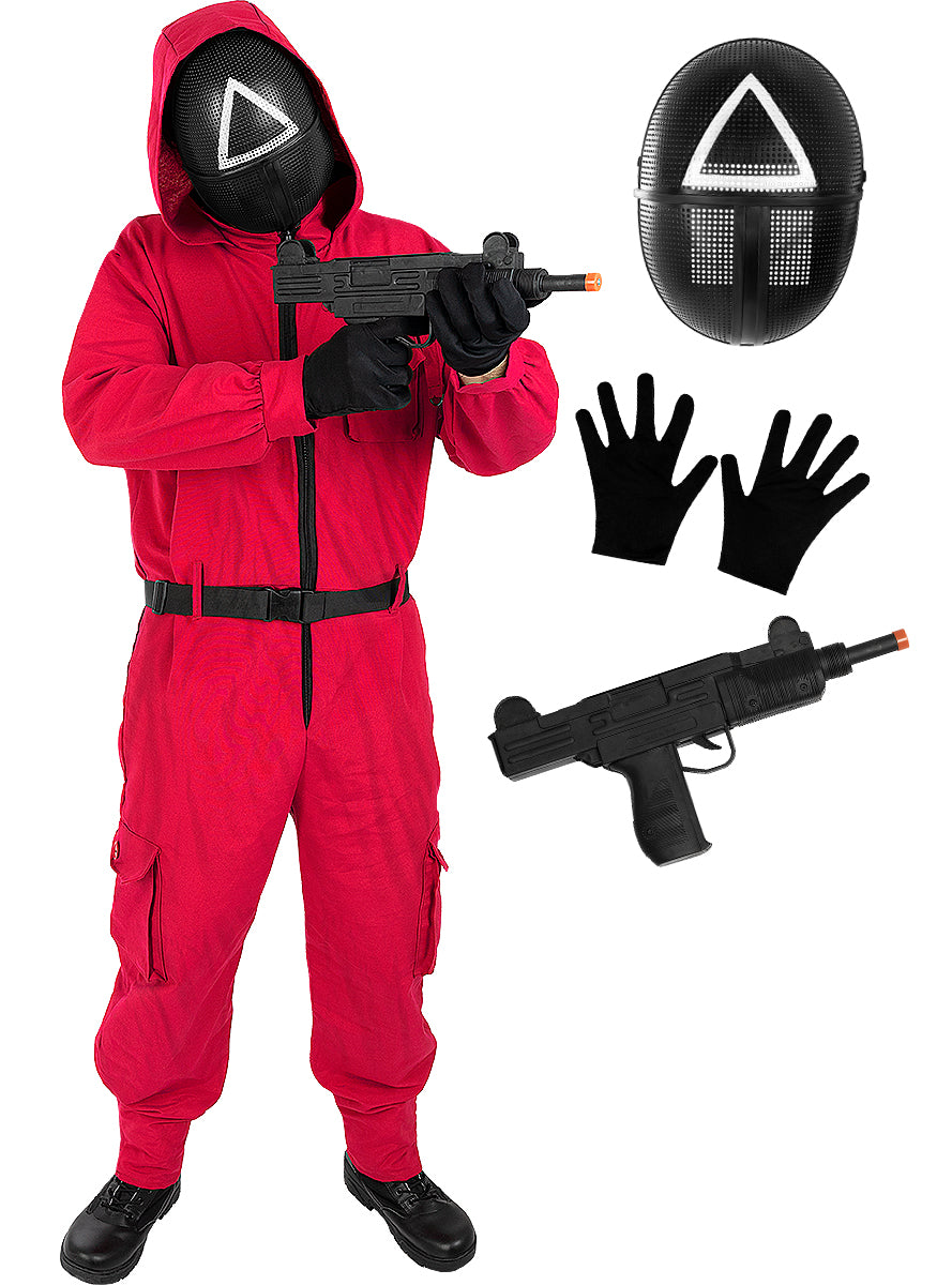 Déguisement Squid Game avec masque Triangle et arme