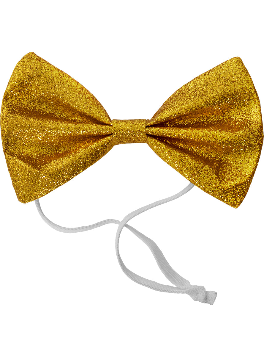 Nœud papillon à paillettes doré