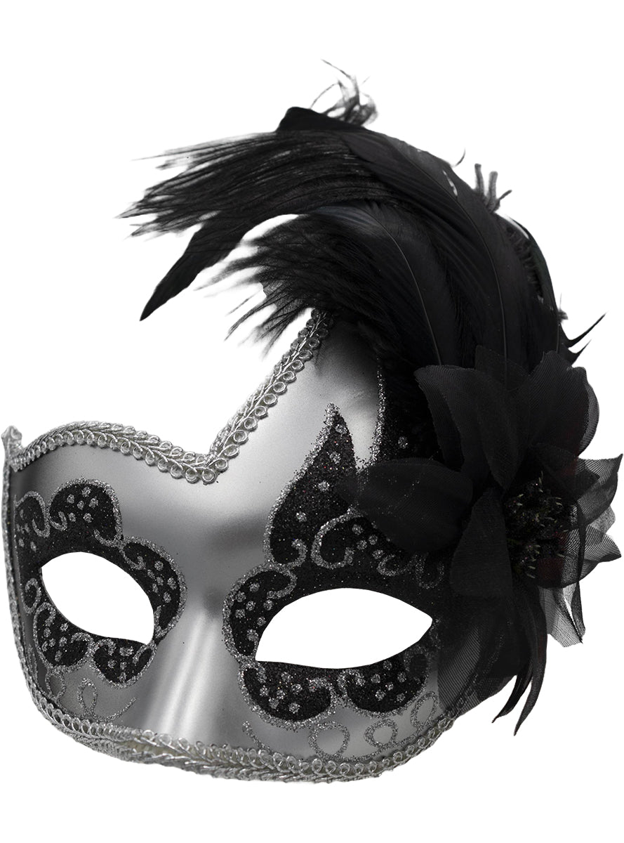 Masque vénitien avec plumes