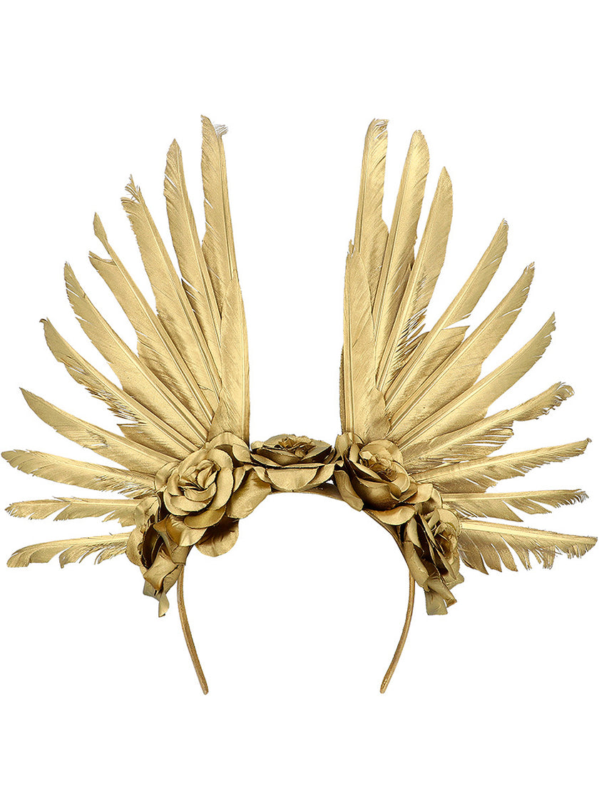Bandeau de plumes dorées