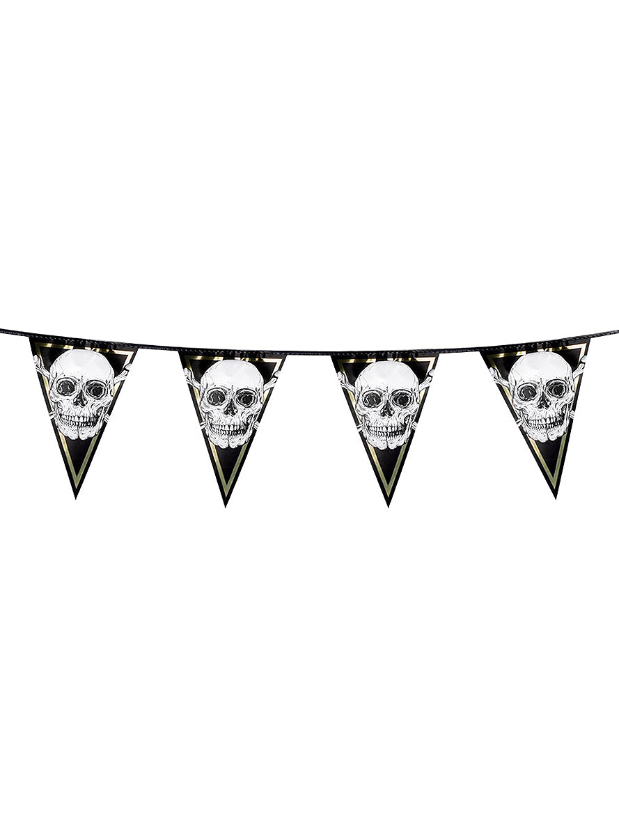 1 guirlande de fanions pirates squelette