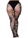 Collants squelette Catrina grande taille