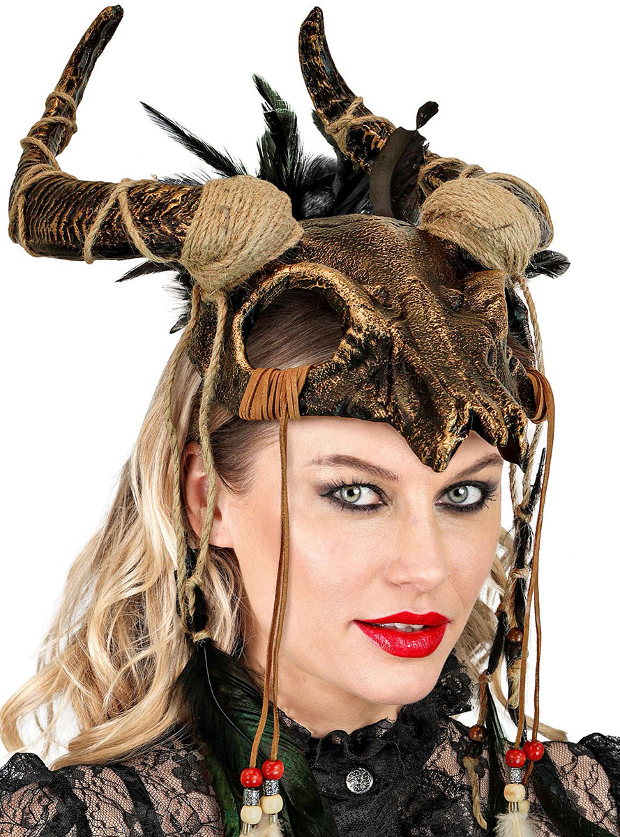 Masque de squelette chaman pour adulte