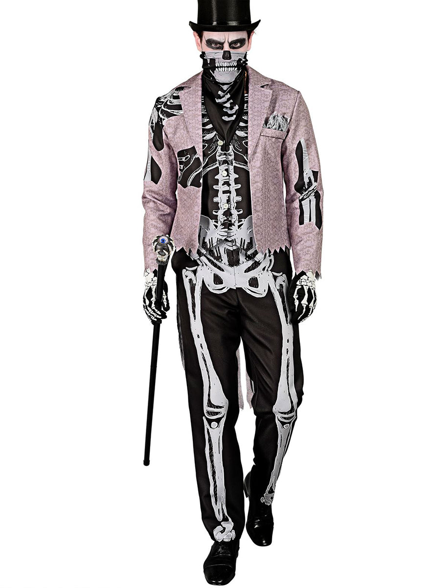 Déguisement squelette avec costume pour adulte