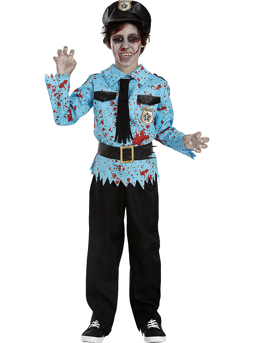 Déguisement de policier zombie avec accessoires