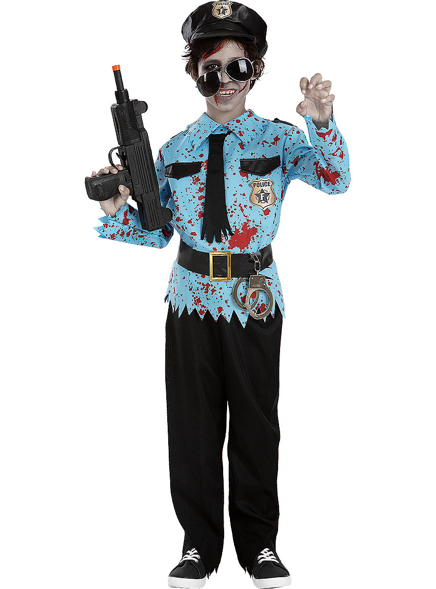 Déguisement de policier zombie avec accessoires