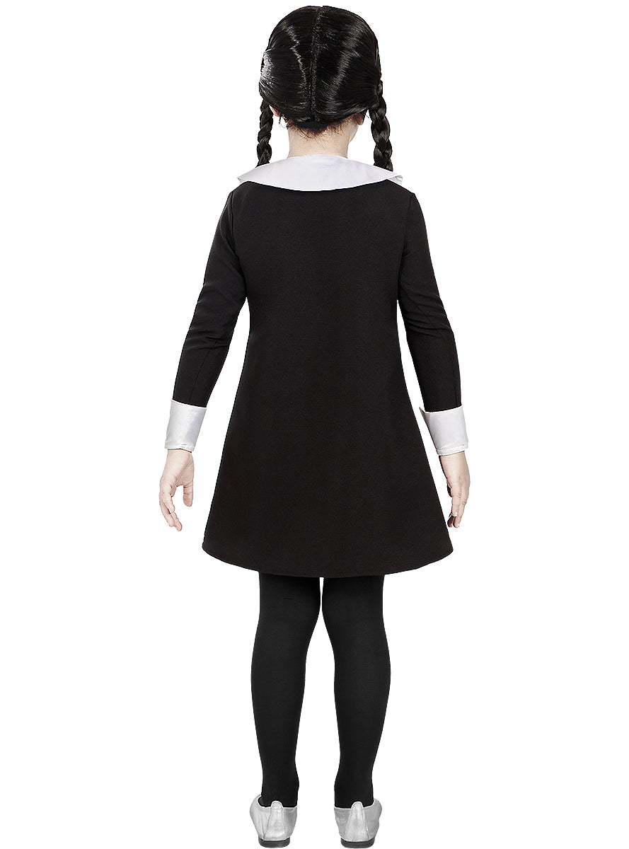 Déguisement Wednesday Addams avec perruque fille - La Famille Addams