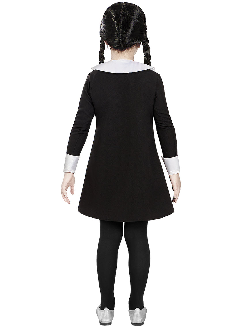 Déguisement Wednesday Addams avec perruque fille - La Famille Addams