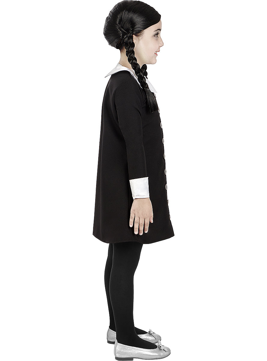 Déguisement Wednesday Addams avec perruque fille - La Famille Addams