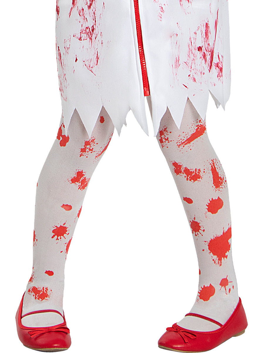 Déguisement d'étudiante zombie avec collants pour fille