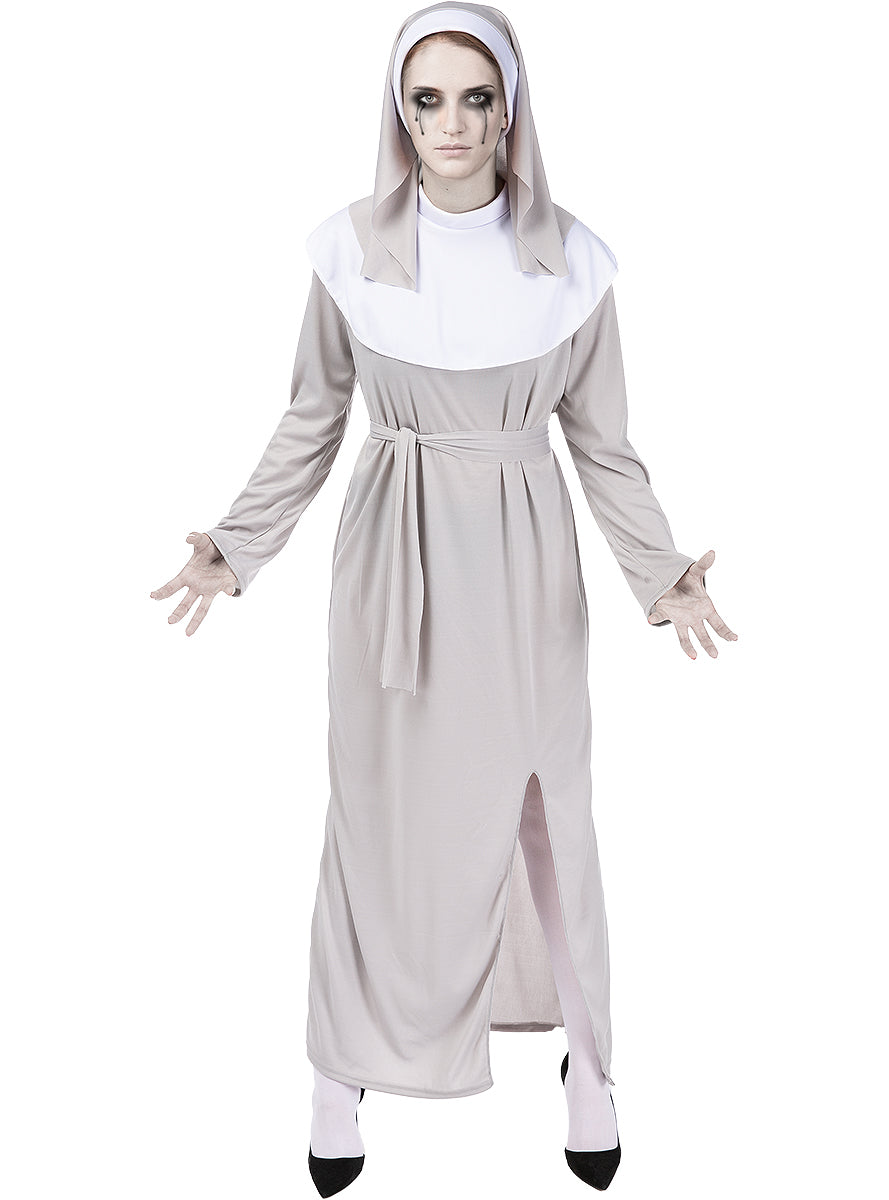 Déguisement de nonne zombie avec croix pour femme