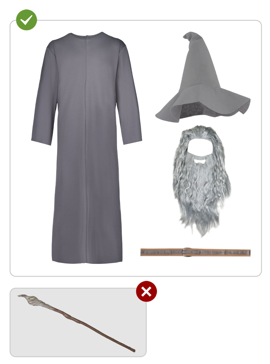 Déguisement Gandalf avec perruque pour homme - Le Seigneur des Anneaux