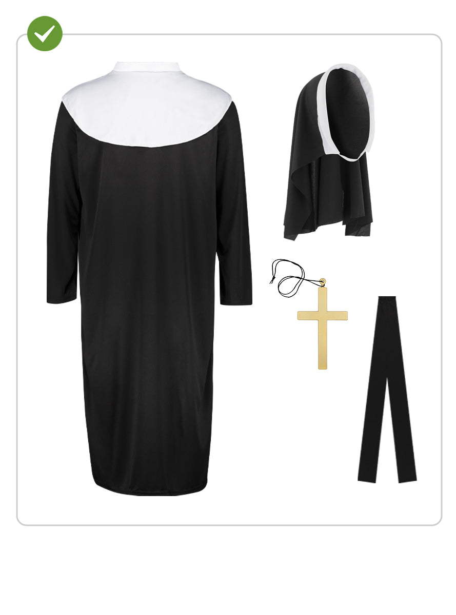 Déguisement de nonne avec croix taille grande