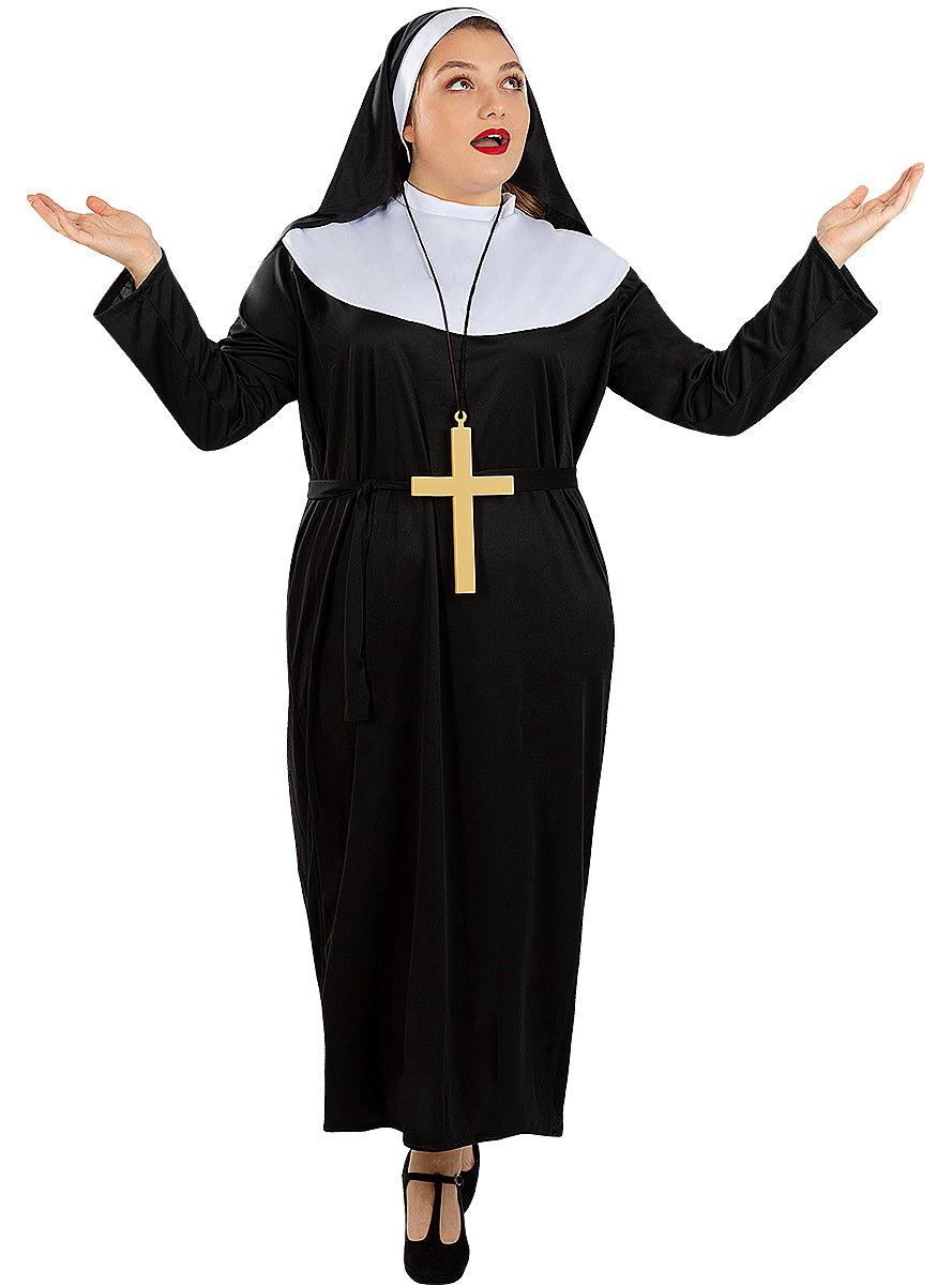 Déguisement de nonne avec croix taille grande