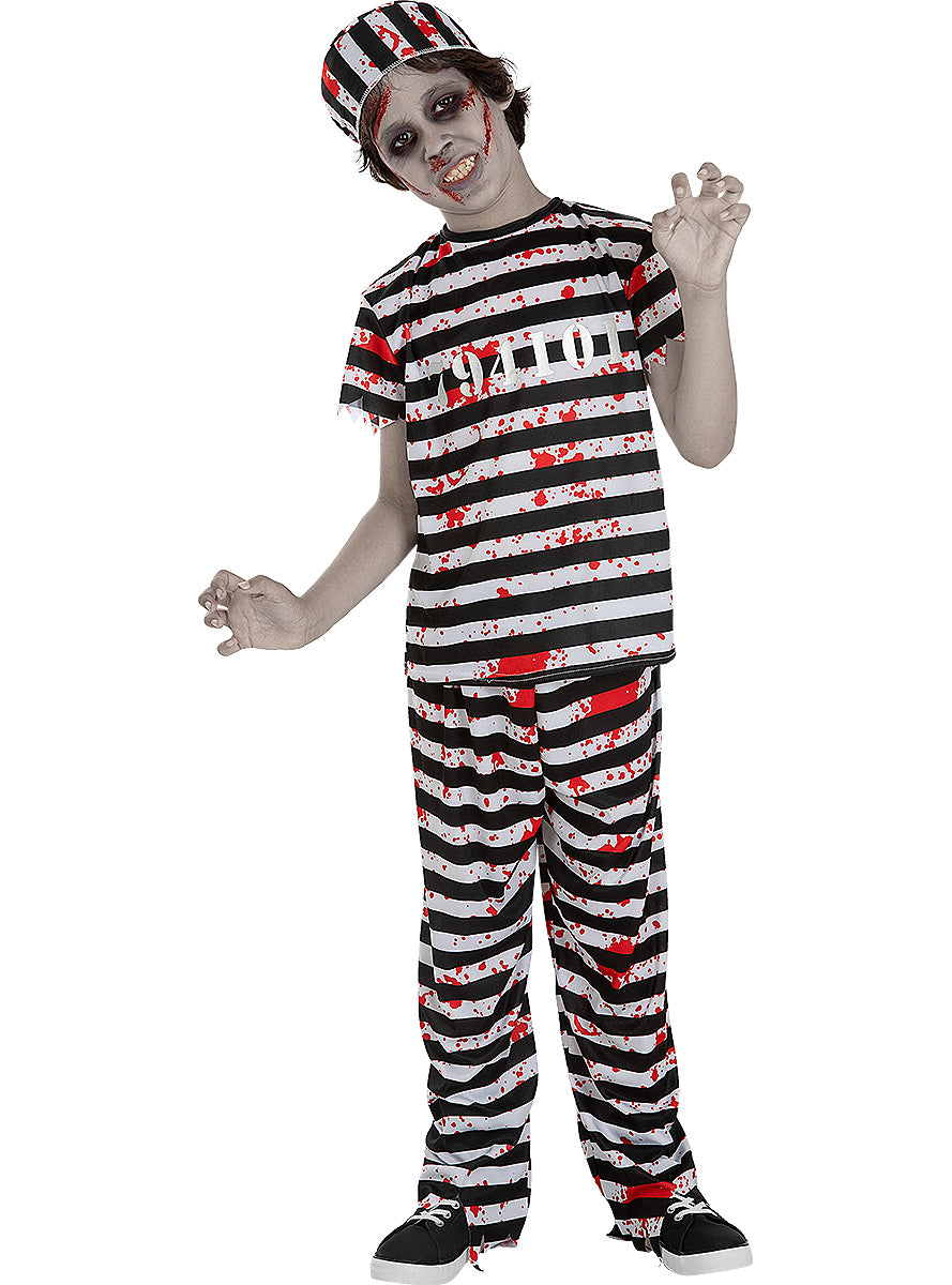 Déguisement de prisonnier zombie avec boule pour garçon