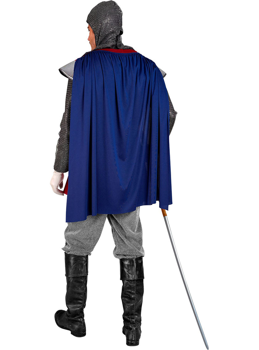 Déguisement de chevalier médiéval grenat pour homme