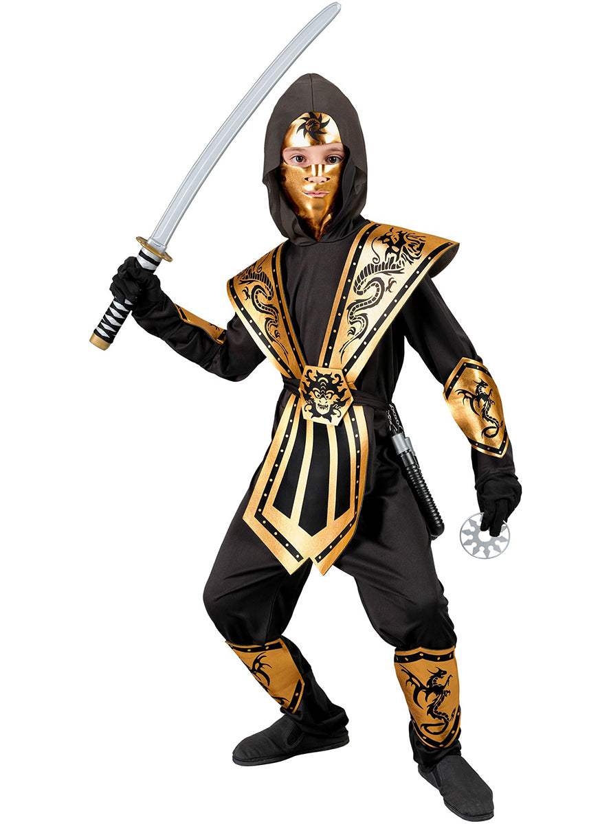 Déguisement de Ninja doré pour enfant
