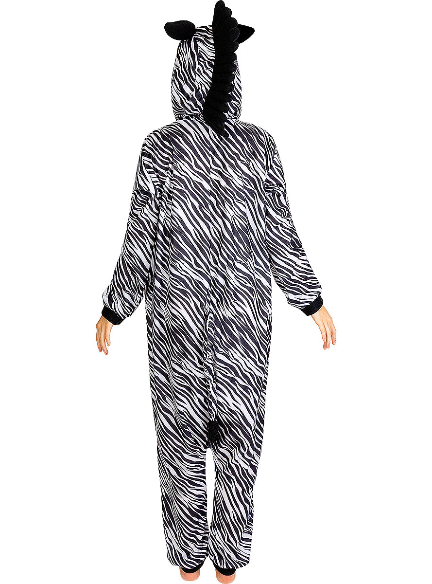 Déguisement onesie zèbre pour adulte taille grande