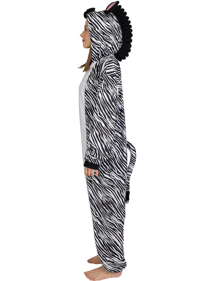 Déguisement onesie zèbre pour adulte taille grande