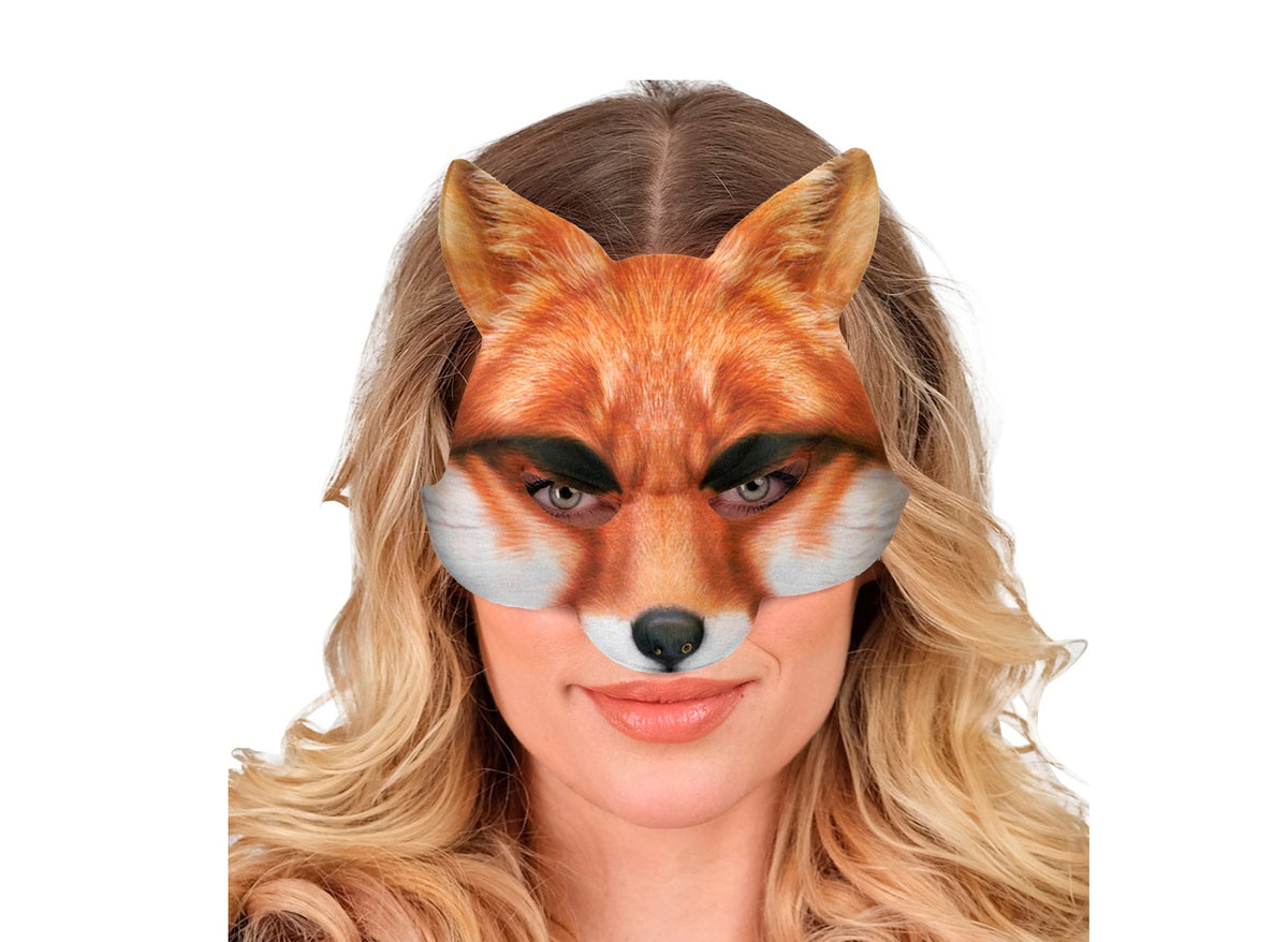 demi masque en mousse motif renard luxe