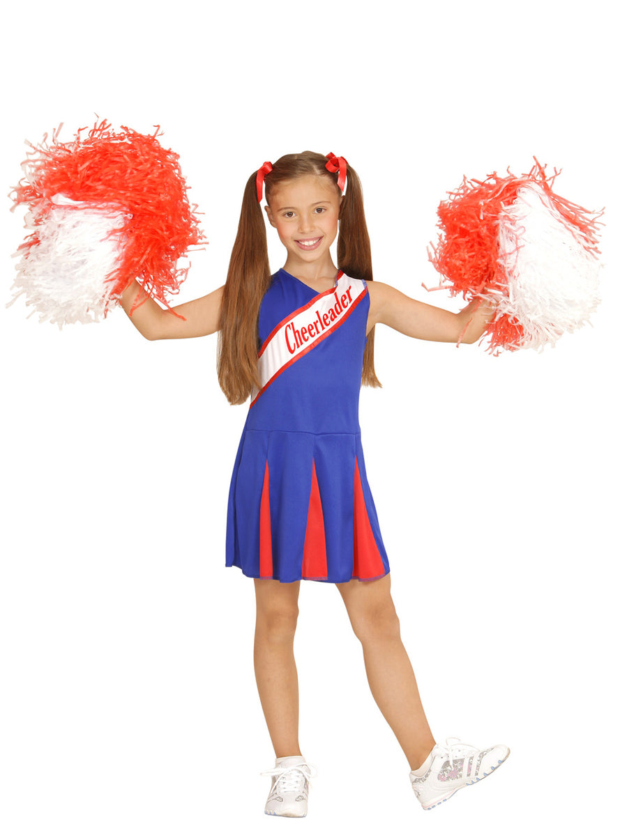 Déguisement pompon girl bleu fille