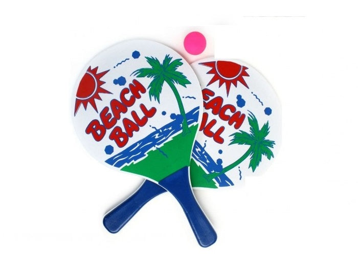 set de beachball 2 raquettes et 1 balle 38x24cm