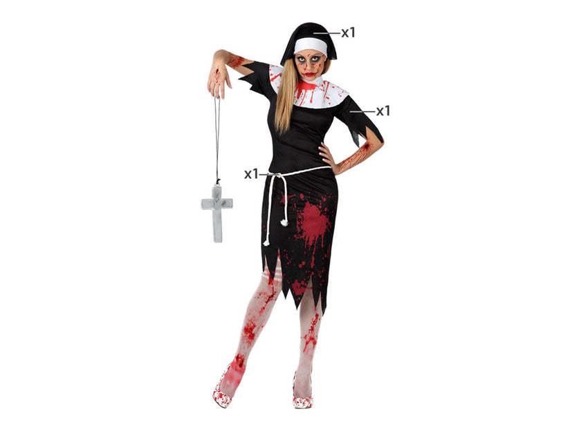 déguisement religieuse zombie horreur 3pcs femme