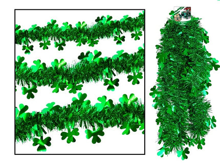 guirlande métallisée motifs saint patrick verte 3m