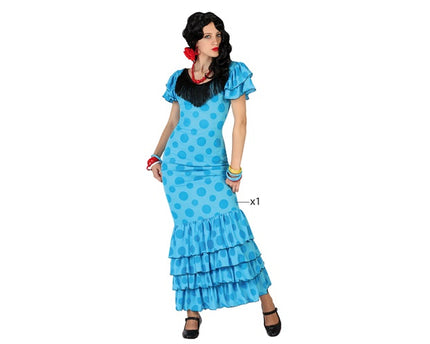 déguisement de flamenco femme bleu