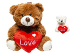 peluche ours assis avec coeur mix 23cm