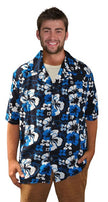 chemise tahiti hawaï bleu & blanc
