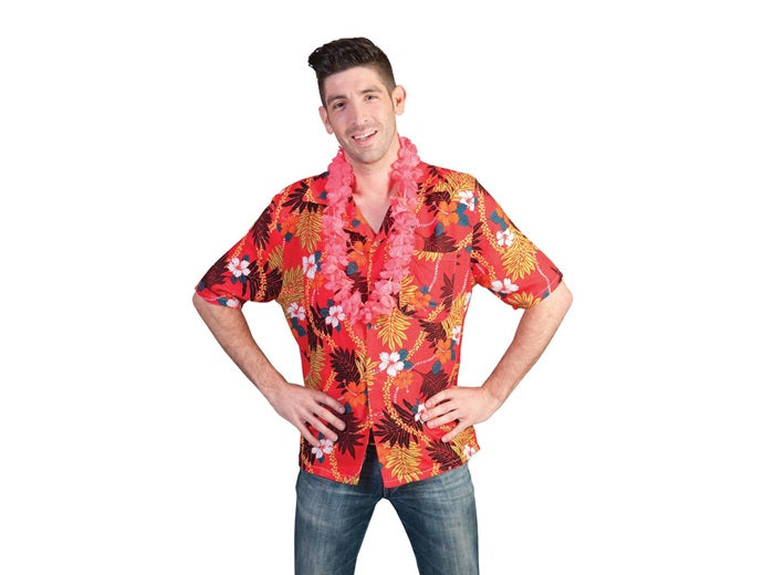 chemise tahiti hawaï surf rouge adulte